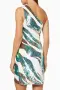  Elisabetta Franchi One-Shoulder Sequin къса парти официална коктейлна рокля пайети аквамарин , снимка 3