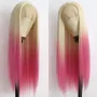 Лейс фонт права руса перука два цвята с розови краища , снимка 1