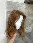 Дамско тупе 💯 естествена човешка коса лешник , снимка 1 - Аксесоари за коса - 41460894