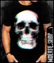 Черна тениска с щампа 3D SKULL, снимка 1 - Тениски - 42642475