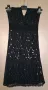 Черна рокля с отворен гръб цялата в пайети, снимка 9