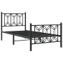 vidaXL Метална рамка за легло с горна и долна табла, черна, 90x200 см, снимка 3