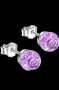 Sale Сребърни обеци топчета,кристали,purple/нови, снимка 1 - Колиета, медальони, синджири - 41585408