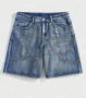 Нови бродирани къси панталони дънки Л, снимка 1