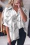 Дамска риза в бял цвят с принт гепард, снимка 1 - Ризи - 44821717