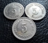 Стара монета 5 пфенига 1908 г. букви A , D и F - Германия -три разновидности !, снимка 10