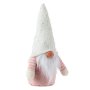Коледна фигура, Гном с гащиризон, 26.5 см, Бяла/ розова, снимка 1 - Декорация за дома - 42701327
