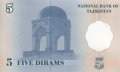 5 дирам 1999, Таджикистан, снимка 2