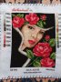Дама с рози, снимка 1 - Гоблени - 44694991