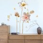 3D кремави цветя рози самозалепващ стикер лепенки за стена и мебел