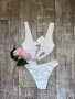 Нов с етикета висока талия  красив цял изрязан бял бански костюм номер 40, снимка 11