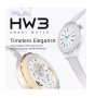 Смарт часовник HW3 mini с кожена бяла каишка, Smart watch, Бял