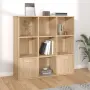 vidaXL Шкаф библиотека, дъб сонома, 98x30x98 см, инженерно дърво, снимка 2