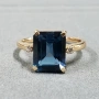 Елегантен златен пръстен със синя изтънченост нов, снимка 5