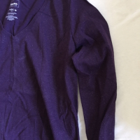 тъмно лилава с бляскави отенъци блуза с дълъг ръкав, снимка 2 - Блузи с дълъг ръкав и пуловери - 36468249