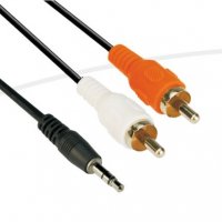 Кабел Аудио жак 3.5mm Мъжки към Два RCA чинча Мъжки 1.5м VCom SS001315 Cable St.Jack-2xRCA M/M, снимка 1 - Кабели и адаптери - 34327649