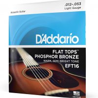 Струни за акустична китара-  D'Addario EFT16 Flat Tops Light (.012-.053) Acoustic Guitar Strings, снимка 2 - Струнни инструменти - 35979962