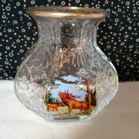 стъклена вазичка с картина, снимка 1 - Вази - 41933291