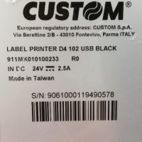 Принтер за етикети D4 102 CUSTOM  Label Printer 102 USB BLACK, снимка 2 - Друга електроника - 41672734