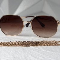 Valentino дамски слънчеви очила Осмоъгълник с верижка синджир, снимка 8 - Слънчеви и диоптрични очила - 41626704