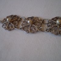 филигранена дамска гривна със перли, снимка 7 - Антикварни и старинни предмети - 40225070