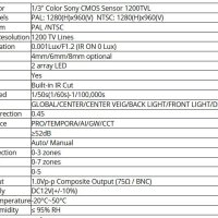 Метална SONY CCD 2x ARRAY H.LED 1200TVL HD Ударо/Водoустойчива Камера 25М Инфрачервено Нощно Виждане, снимка 7 - Аналогови камери - 41501946