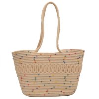 Плетена чанта тип кошница Beige, снимка 11 - Чанти - 41477465