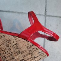Червени сандали на платформа , снимка 6 - Сандали - 42273848
