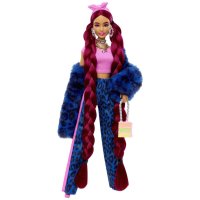 BARBIE EXTRA DOLLS със син леопардов екип HHN09, снимка 3 - Кукли - 44256580