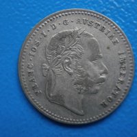 Сребърна монета 20 кройцера 1870 , снимка 2 - Нумизматика и бонистика - 41866697