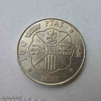100 песети 1966 сребро Испания Франко, снимка 1 - Нумизматика и бонистика - 44758553