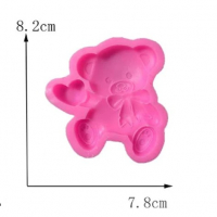 Мече с панделка и сърце силиконов молд форма фондан шоколад гипс , снимка 3 - Форми - 36118844