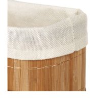 Бамбукова кошница за съхранение от бежов плат, 28x18x12 см, снимка 4 - Декорация за дома - 44461973