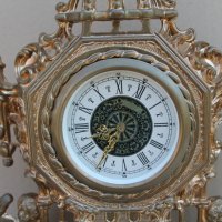 Немски механичен часовник бронз с позлата, снимка 16 - Антикварни и старинни предмети - 41374315