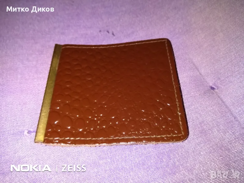 Щипка за пари и двуги неща 105х93мм естествена кожа отлична, снимка 1