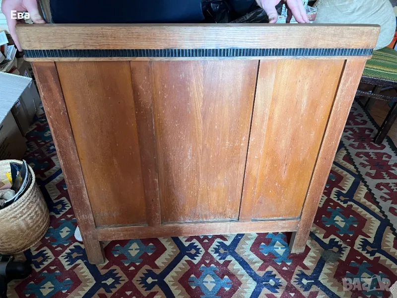 Старинно дървено легло, единична широчина, 190 см, снимка 1