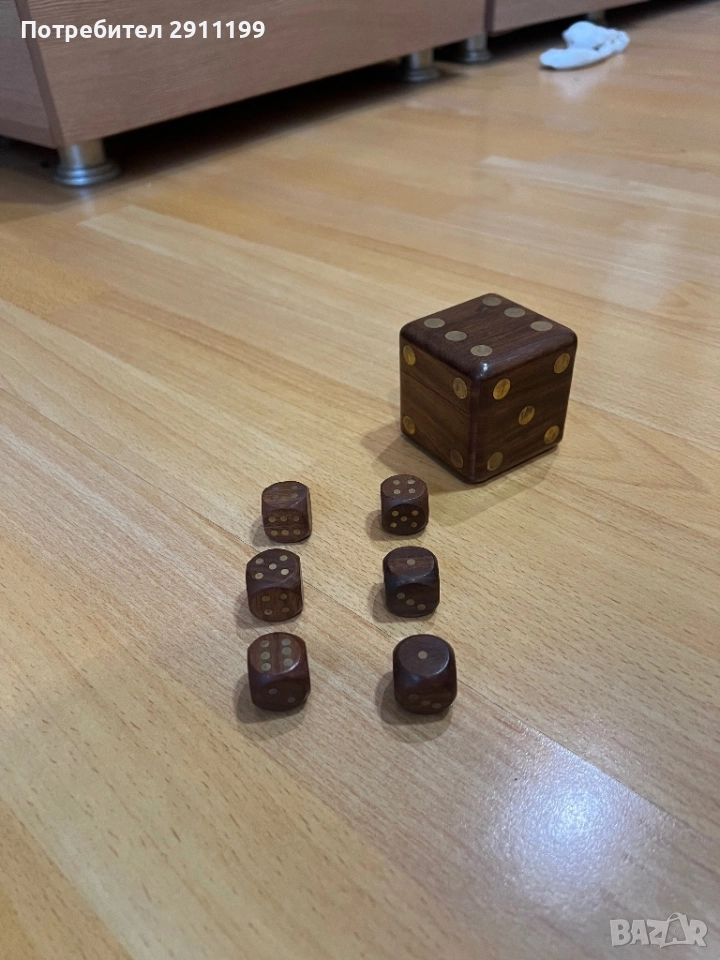 Дървени зарове, 6 бр., снимка 1