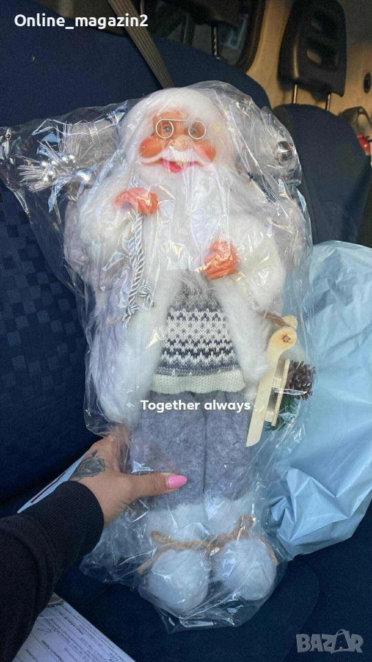 Декоративен Дядо Коледа в сиво, снимка 1