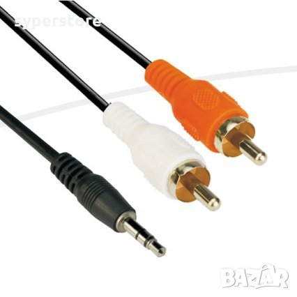 Кабел Аудио жак 3.5mm Мъжки към Два RCA чинча Мъжки 1.5м VCom SS001315 Cable St.Jack-2xRCA M/M, снимка 1