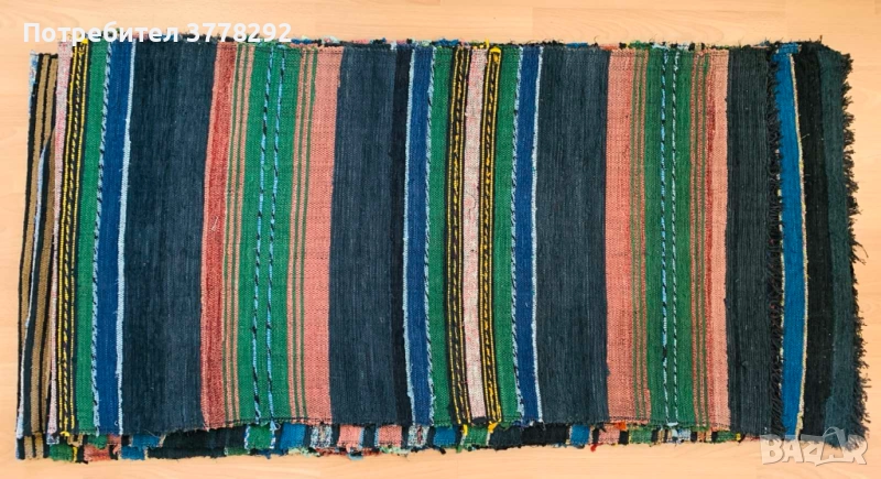 Ръчно тъкани черги, багрен и натурален вътък, наситени цветове. Много красиви,нови,съхранении, 100лв, снимка 1