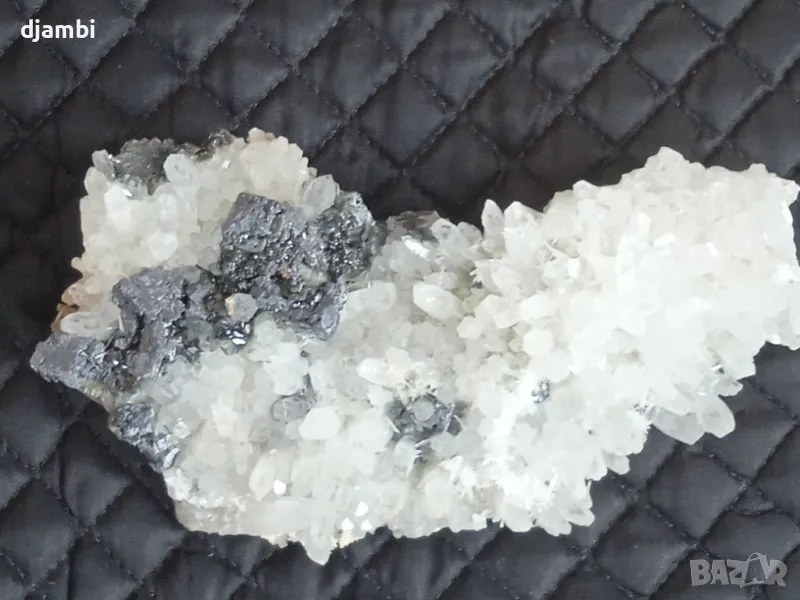№188, Кварц, Кварцова друза с галенит, Кристали, Минерали, Родопи, Bgminerals,, снимка 1