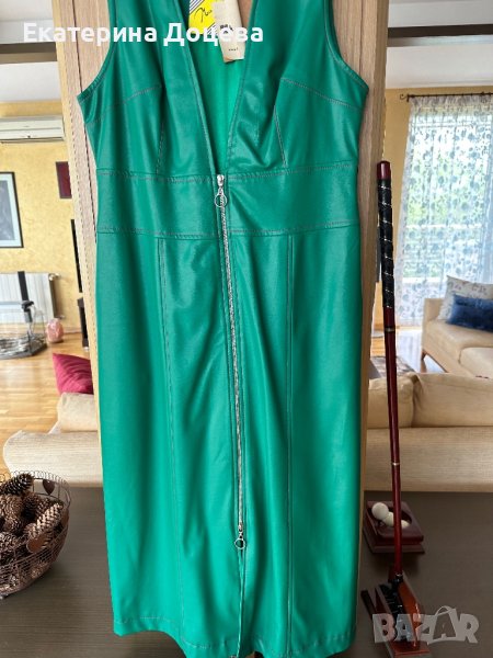 Зелен сукман от мека еко кожа, снимка 1