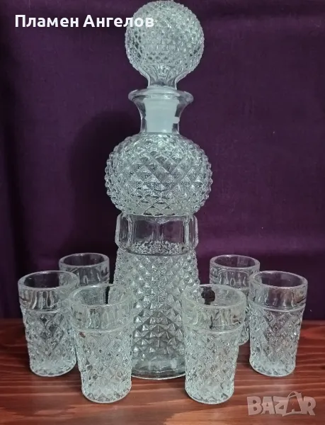 Стъклен серви за ракия, аперитив или други , снимка 1