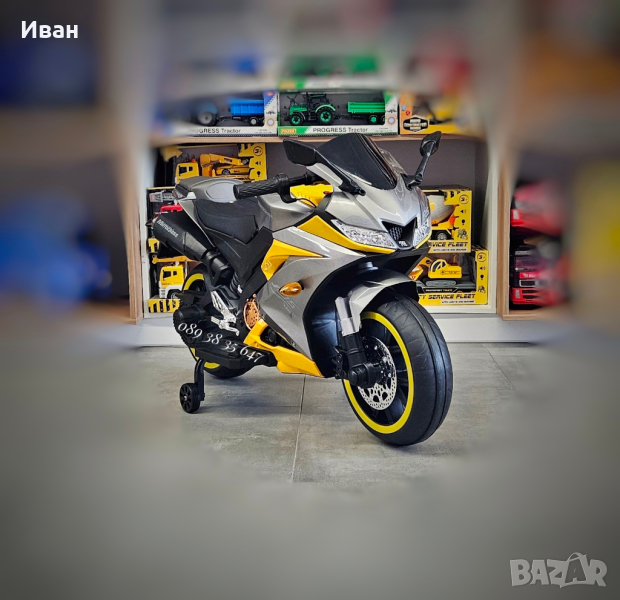 ТОП ЦЕНА!НОВО!Акумулаторен мотор Motocross с 12V батерия,кожена седалка,металик, снимка 1