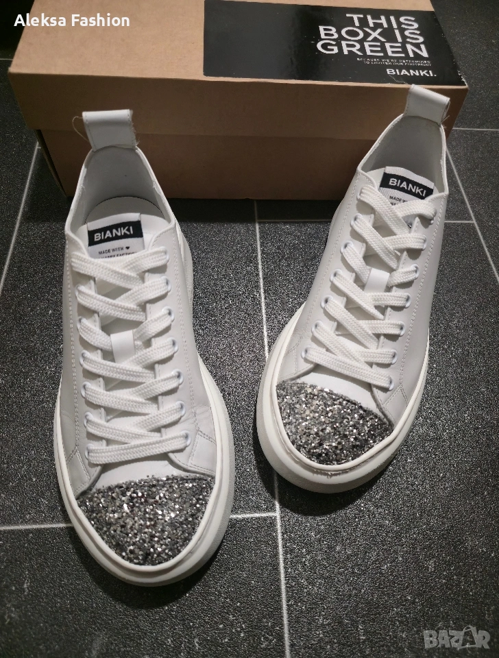 Дамски маратонки кецове естествена кожа Bianki , снимка 1