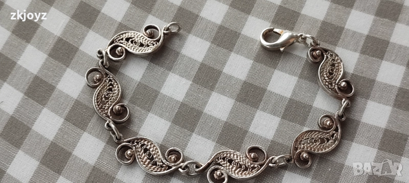 СТАРИННА СРЕБЪРНА ГРИВНА ФИЛИГРАН 12.86 гр/ ПРОБА 925, снимка 1