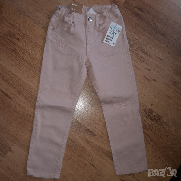 3-4г 104см Дълги панталони, тип дънки Цвят розов Нови, с етикет, снимка 1