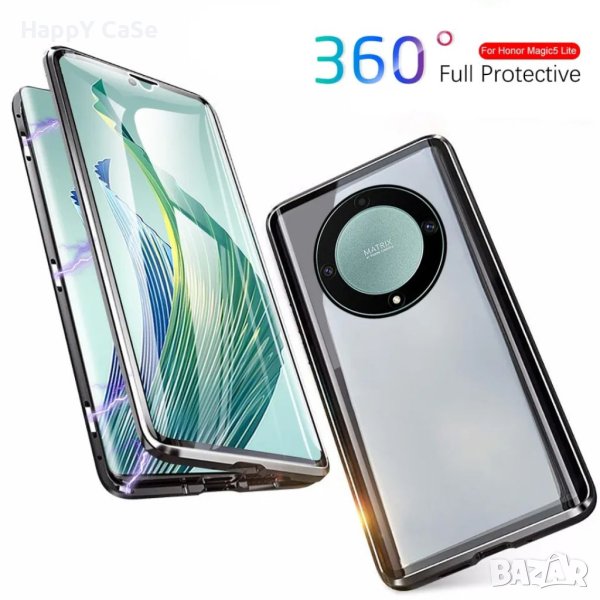 Honor Magic 6 Lite / Magic 5 Lite / Honor 90 / Двоен 360 градуса магнитен кейс калъф, снимка 1