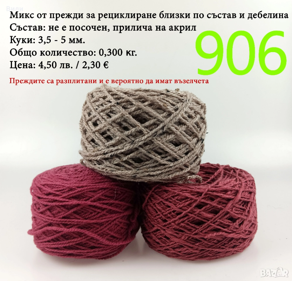 Евтини прежди в малки количества - нови и остатъци , снимка 1