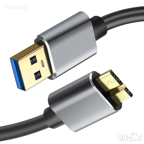 Micro USB 3.0 кабел, USB 3.0 A към Micro B суперскоростен кабел за данни , снимка 1